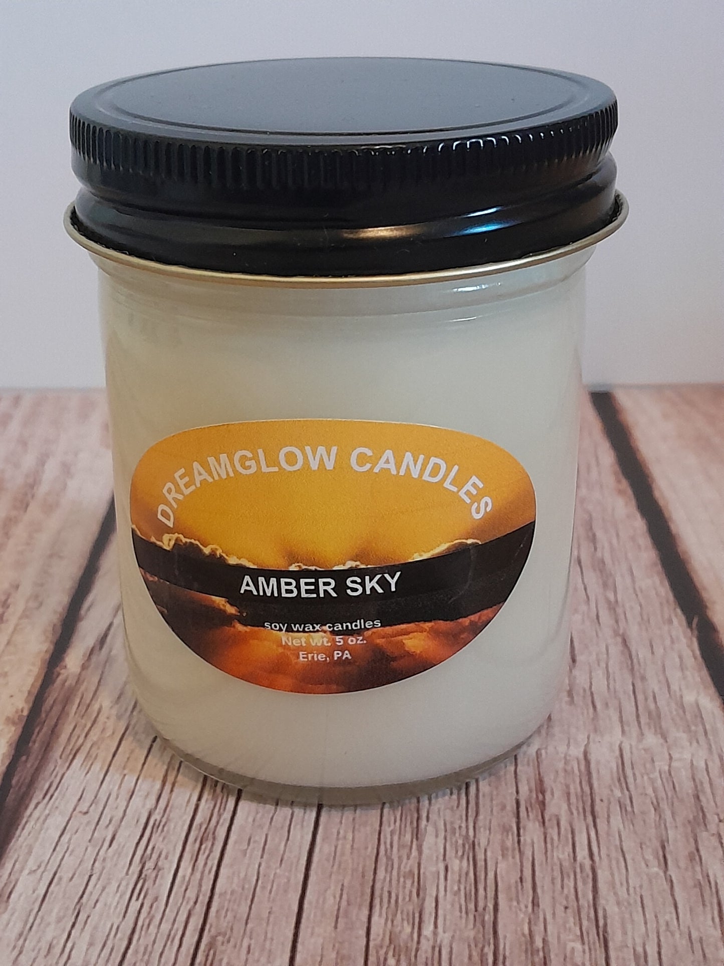 5 oz. Amber Sky soy wax candle