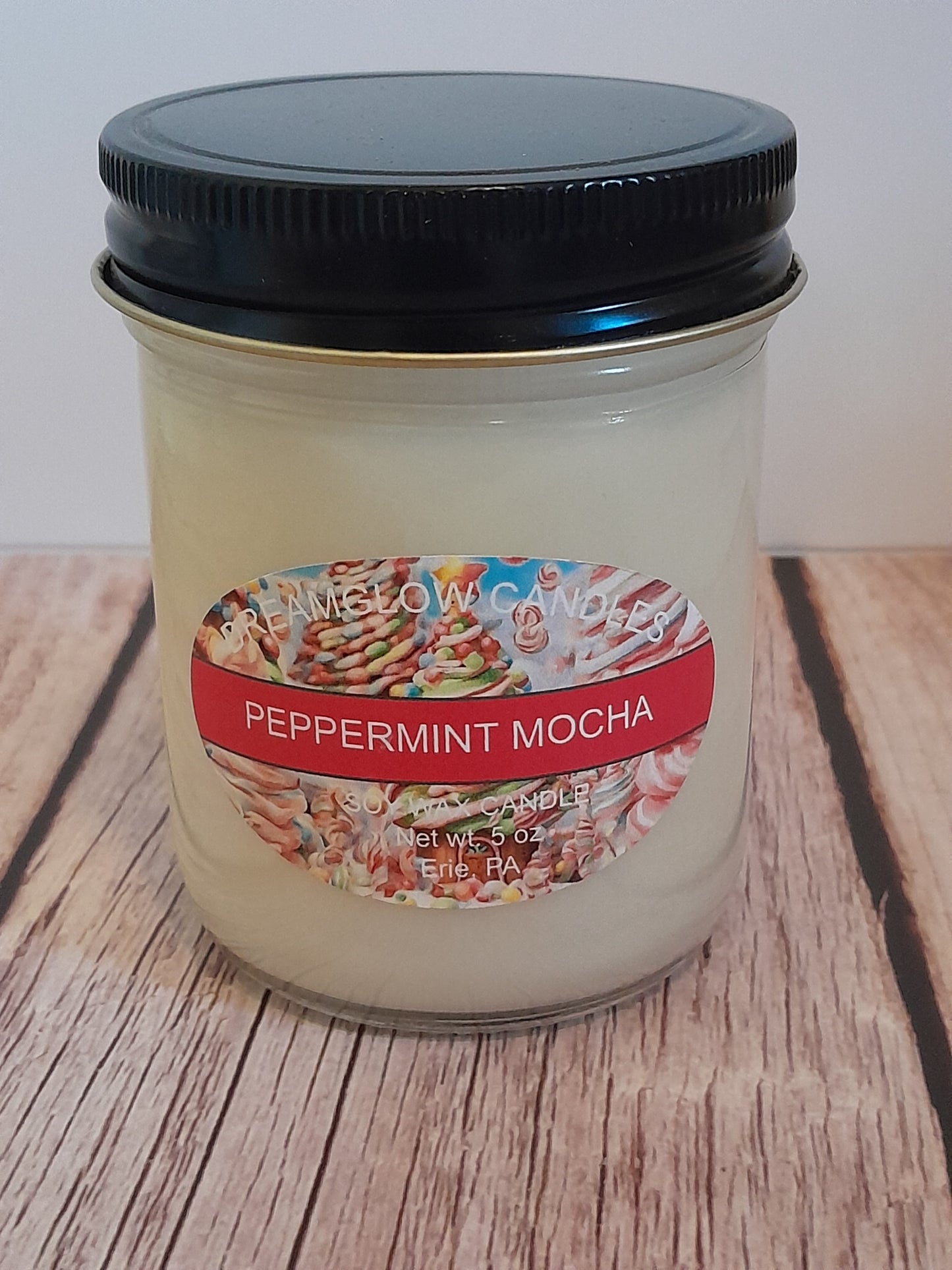5oz. Peppermint Mocha soy wax candle
