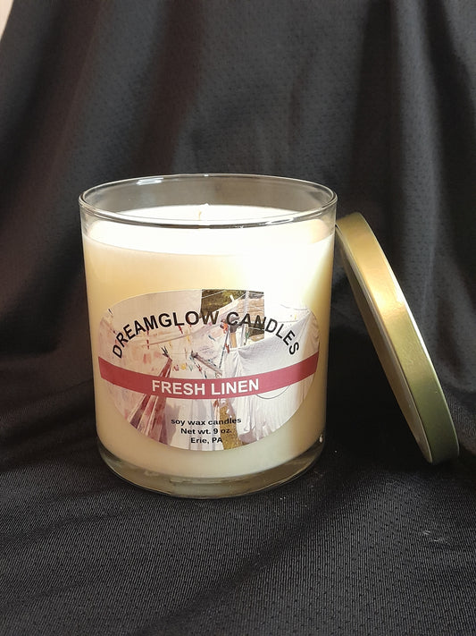 Fresh Linen 9 oz. soy wax candle