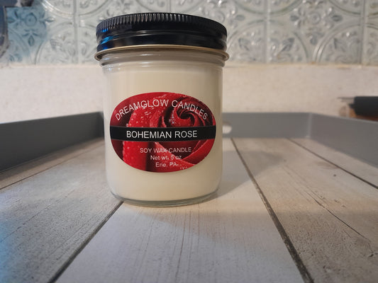 5oz. Bohemian Rose soy wax candle