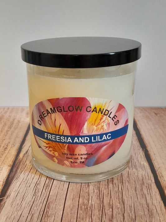 9oz. Freesia & Lilac soy wax candle