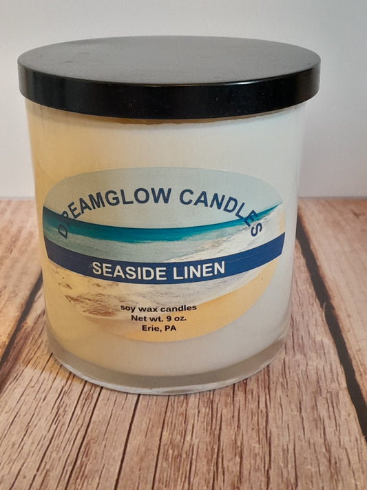 9oz. Seaside Linen soy wax candle