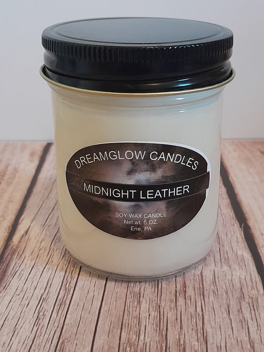 Midnight Leather 5oz. soy wax candle